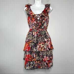 MORGAN DE TOI Mini Dress Womens Size 6 Floral Country Boho Cottagecore Whimsical